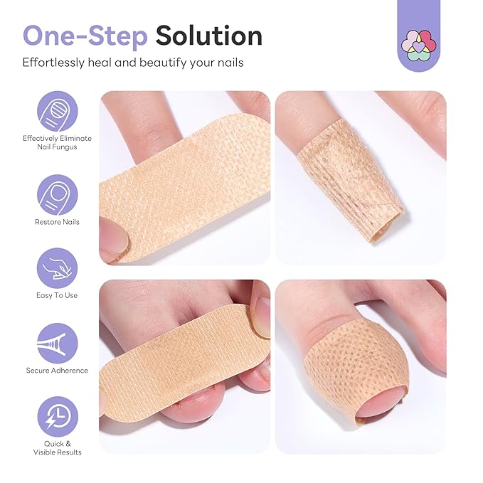 SAVILAND Extra Strength Fungal Nail Patches: 32 Patch 8H Overnight Repair 1% Tolnaftate Toenail Treatment Nighttime Nail Renewal Restores Damaged Nails Discolored Thick Yellow Healthy Appearance