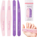 MelodySusie Nail File Kit, 4Pcs Double Sided 100/180 Grit Mixed-Shape Emery Boards For Nails, Professional Nail Art Manicure Pedicure Supplies for Home and Salon Use, Pink & Purple