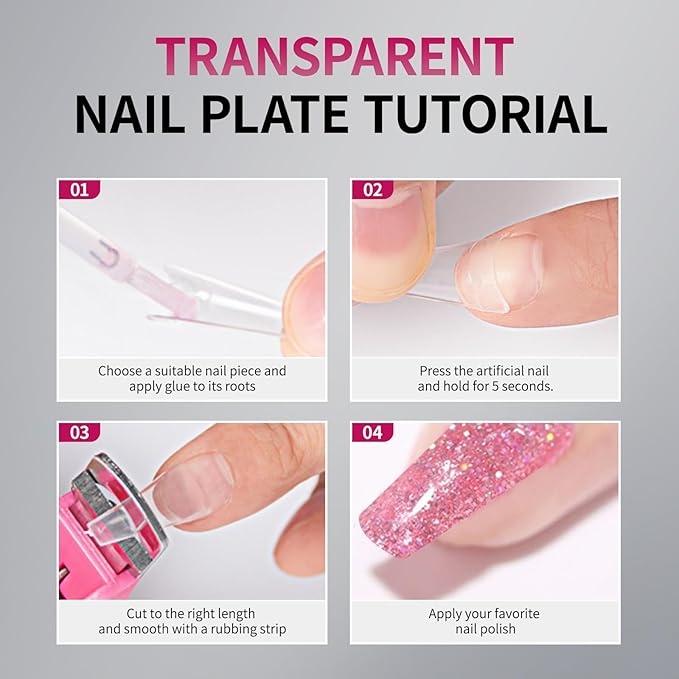 krofaue Natural Acrylic Nail Tips Square - 600PCS Half Cover Coffin False Nails 12 Size with Box for Salon and Home DIY