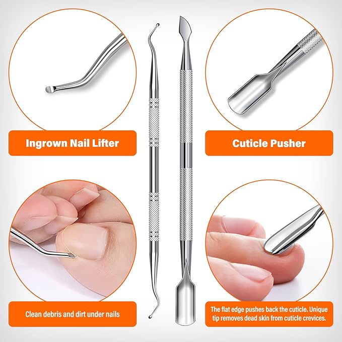 DRMODE Toenail Clippers for Thick Toenails, Long Handled Toe Nail Clippers for Thick Nails for Seniors with Wide Opening, Professional Stainless Steel Slanted Curved Ingrown Toenail Clippers for Men