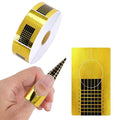 G2PLUS Nail Forms for Gel Builder, 500PCS Nail Extension Forms, Gold Rectangular Nail Forms for Acrylic Nails, Reusable Tip Shape Guide Stickers for DIY and Home Use Salon Supplies