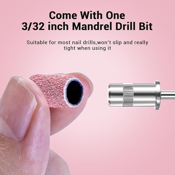 MelodySusie 100 Pcs Nail Drill Bits Sanding Bands for Nail Drill 80 Coarse Grit Nail File Sanding Bands for Acrylic Nails Gel Manicures and Pedicure