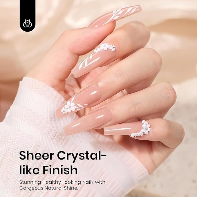 Beetles Nude Gel Nail Polish - 15ml Neutral Brown Base Color Fall Gel Polish Nail Concealer Mocha Sheer Translucent Effect Soak Off UV LED French Nail Art Manicure Gift for Women