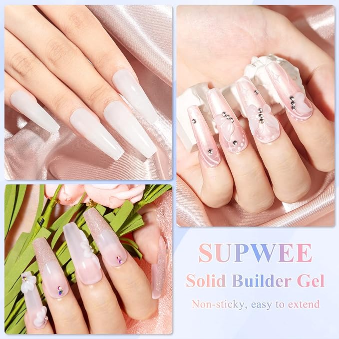 30g White Sculpting Gel for Nail Art Solid Builder Gel 3D Nail Gel Hard Extension Gel for Nails, Non Stick Hand Sculpting Nail Art Design Gel Modeling Salon Nail DIY at Home