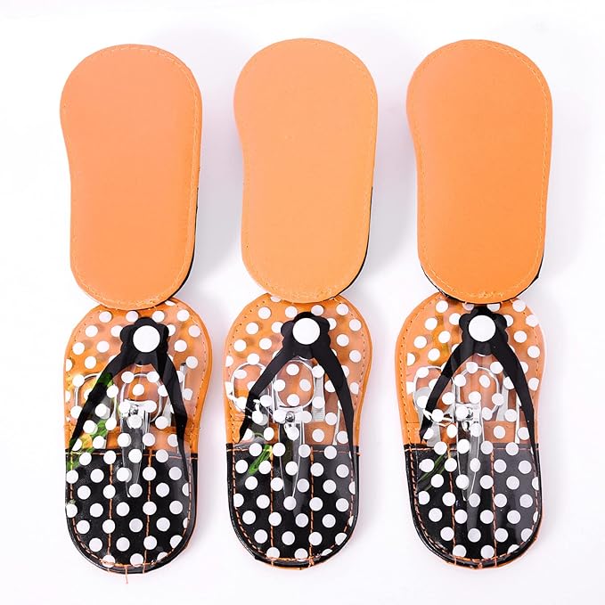 Polka Dot Flip Flop Manicure Sets Personal Care Tools Manicure Kit 6 counts Orange