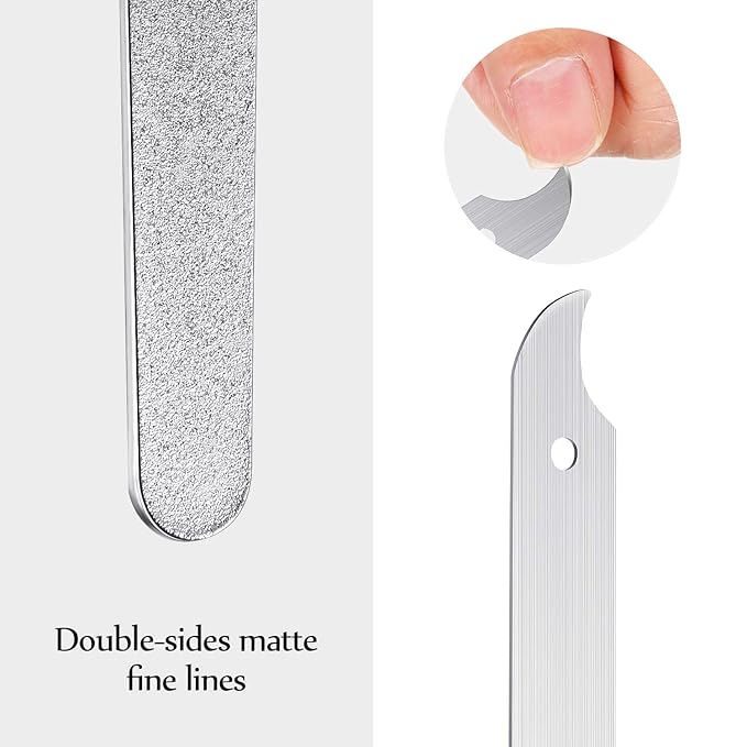 Mudder 8 Packs Diamond Nail File Stainless Steel Double Sided Metal Buffer Fingernail Toenail Manicure Women Men Pedicure Tool for Salon Home, 8 Inch