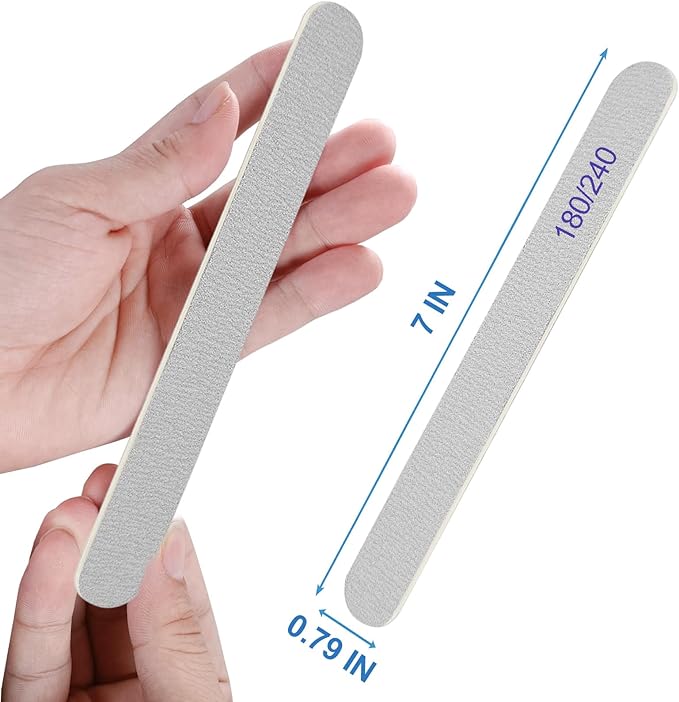 Nail File, Emery Boards for Nails 180/240 Grit Nail Files for Natural Nails Wood Double Sided Emory Fingernail Files Professional Reusable Manicure Pedicure limas para uñas (24 Packs)
