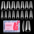 Beetles Gel Nail Tips Upgraded 15 Sizes Long Coffin Nail Tips 630Pcs Pre-Shaped Clear Full Cover False Nails Easy Nail Extension for Gel Polish Gift for Women