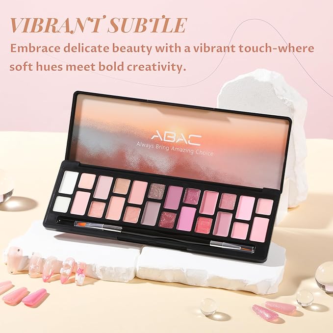 ABAC Solid Jelly Gel Nail Polish Set Hema Free Sheer 24 Colors w/Dual Brush - Nude Pink Shades,Non-Toxic & Transparent Long-Lasting Soak-Off Gel Kit for Home & Salon Use-Spring/Summer Nails