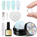 3D Gel Nail Art Kit-Green Aurora Solid Builder Gel for Nails 3D Sculpting Carving Building Modeling Hard Extension for Beginner DIY Salon at Home Cured Needed