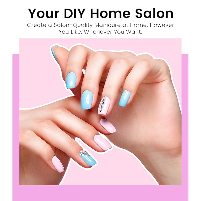 PHOENIXY 58 PCS Gel Nail Kit, 40 Colors Gel Nail Polish Kit with U V Light and Drill 5 Pcs Base Glossy Matte Glitter Top Coat White DIY at Home Nail Salon Art Kit Gift for Women