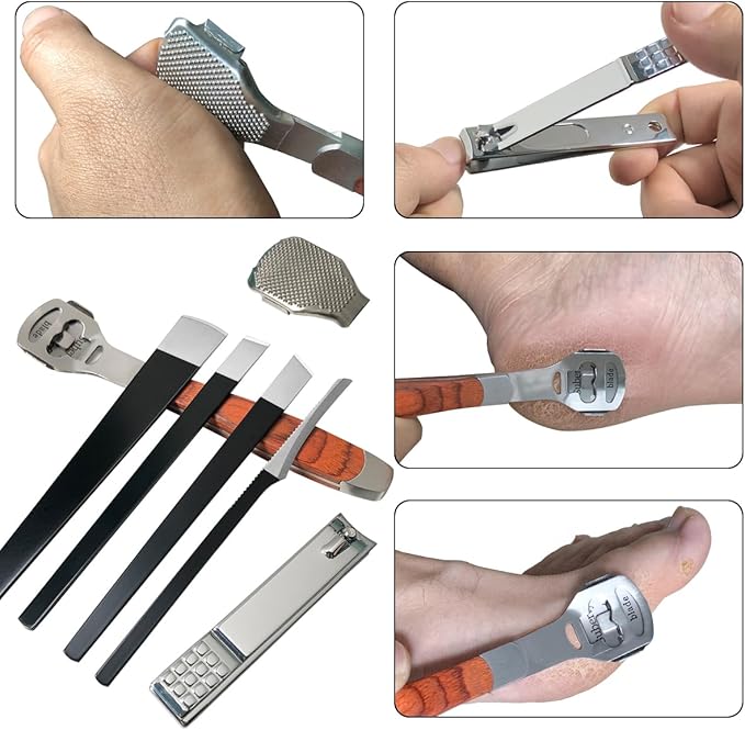 37 Pcs Callus Shaver for Feet Set (1 Foot Razor for Callus Removal & 4 Pedicure Knife & 1 File Heads & 1 Nail Clippers & 30 Replacement Slices Blades) Foot Callus Shaver
