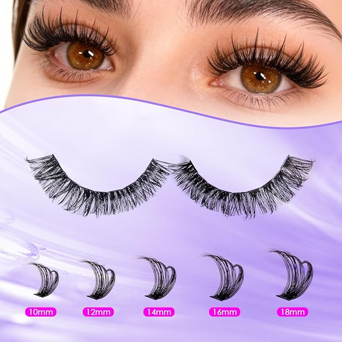 Ocean Pearl Lash Clusters 600pcs 10-18mm Lash Clusters kit 30/40/60/80D Cluster Eyelash Extensions Kit,Eyelash Clusters,Eyelashes,DIY Lashes Clusters Extensions kit with lash adhesive+sealer+tweezers