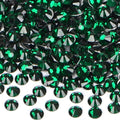 1440PCS Art Nail Rhinestones Non Hotfix Glue Fix Round Crystals Glass Flatback for DIY Jewelry Making with one Picking Pen (ss16 1440pcs, Emerald)