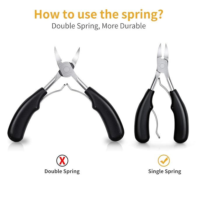 Toenail Clippers, Medical Grade Toe Nail Trimmer, Nail Clippers for Thick Nails or Ingrown Toenail Tool, Stainless Steel Sharp Pedicure Toe Nail Clippers Adult. (Black)