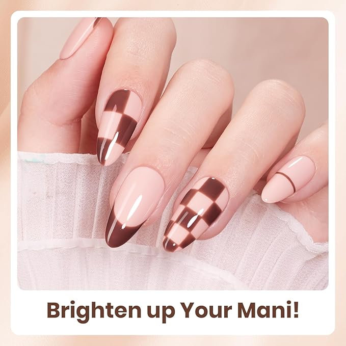 beetles Nude Gel Polish Set - Skin Tones Collection Nude Brown Neutral Polish 6 Colors Gel, Polka Dot Nails Design Soak off Uv Led Lamp Needed Manicure Diy Home