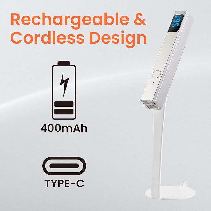 Mini Handheld Uv Light for Gel Nails with Magnetic Stand for One Finger Nail Dryer with LCD Display Portable Rechargeable Cordless Nail Lamp