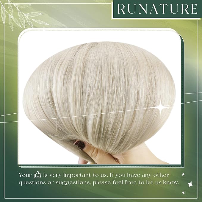 RUNATURE 22 Inch Nano Hair Extensions Human Hair Blonde, Long Straight Hair, Remy Soft Hair Extensions Nano Ring, Add Hair Length for Women, Can Be Styled, Natural Blending