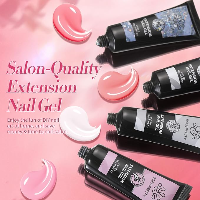 BORN PRETTY Poly Nail Extension Gel Kit with Nail Prep Dehydrate and Bond Primer Set