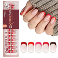 Beetles X Press Red French Tip Press On Nails | 5 Colors Valentine Press On Nails Short Square | 16 Sizes 160 Pcs Natural Salon Quality Soft Gel Nail