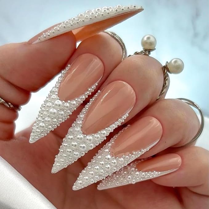Canvalite Flatback Nail Pearls for Crafting, Multiple Sizes Half Pearls with 5Pcs B7000 Jewelry Glues & Picker Tools Bedazzling Bead for DIY Crafts Clothing Tumblers Shoes Decors Nail Art