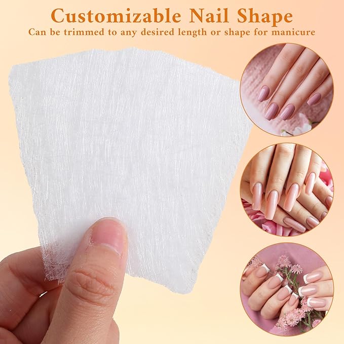 100PCS Fiberglass Nail Wrap Extension Silk Wrap for Nails Fiber Wraps DIY Protector Accessories for Broken Nail Repair