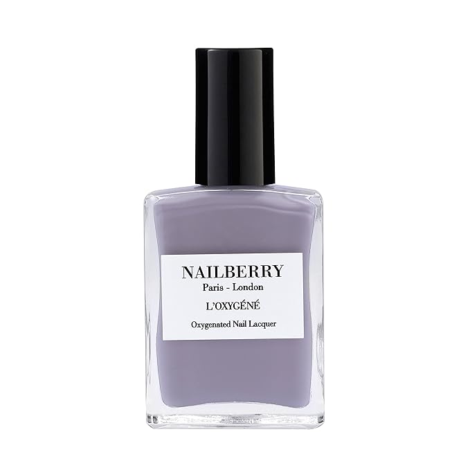 Nailberry L'Oxygéné Oxygenated Nail Lacquer | Serenity | Gray Opaque Nail Polish | UV Protected Long-Wear Nail Polish | 12-Free | Vegan | Certified Halal | Cruelty & Gluten Free | 15 ml