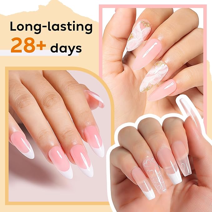 Nicedeco Builder Nail Gel Polish 12pcs, Hema Free, Cruelty Free, Vegan, Base Colors Nude Pink Hard Strengthener Rubber Gel Extension Kit 1