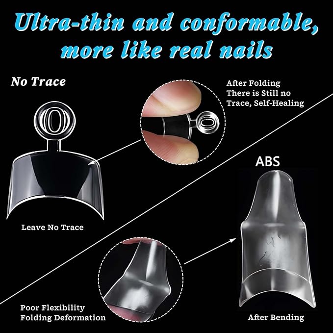 600pc French Square Gel Nail Tips Short Fake Nails Clear Press ons Nail, Short Square Nails Tips Acrylic Nails Extension French Soft Gel Nails Tip Half Cover False Nail Clear Artficial Fingernail