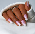 CurvLife Pink Ombre Press On Nails for Women, Medium Square Soft Gel Fake Nails, Nude Pink to White French Gradient Glue On Nails Kit with Nail Glue & Tools, Salon Quality Spring Nails