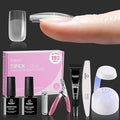 Beetles Tipex Lite Apex Nail Tips Kit, Square Short, 192pcs 16 Sizes,with UV Nail Glue, Base & Top Coat, Mini Nail Lamp, Nail Clipper & Cuticle Nipper,Pre-Building Pre-Etched Acrylic Tips Kit