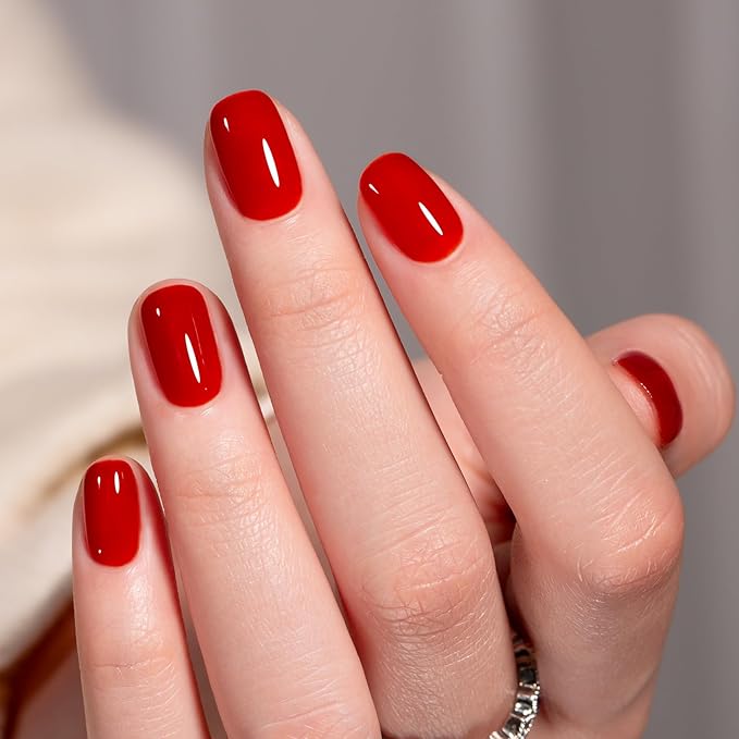 MEGIOR Capsicum Red Gel Nail Polish 0.5 Fl Oz Amber Red Neutral Transparent Colors Soak Off UV LED Lamp Light Cure Gel Polish Kit for Salon and Nail Art Starter Manicure DIY at Home
