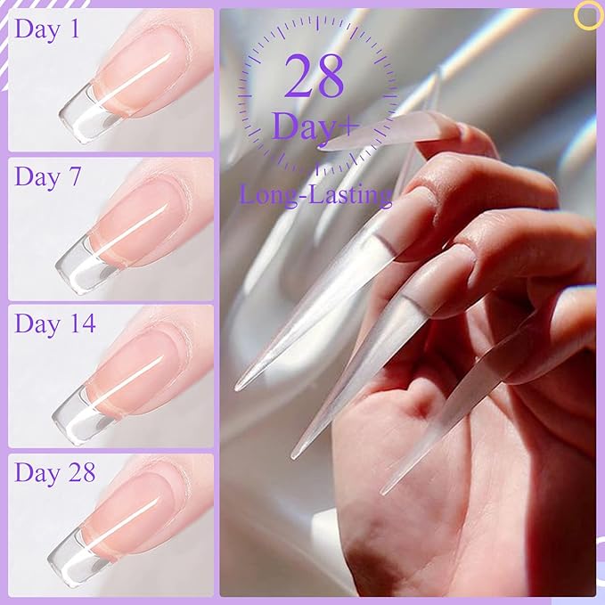 SAVILAND LED & U V Builder Nail Gel with 6pcs Double-End Nail Art Tools Professional Nail Art Kit