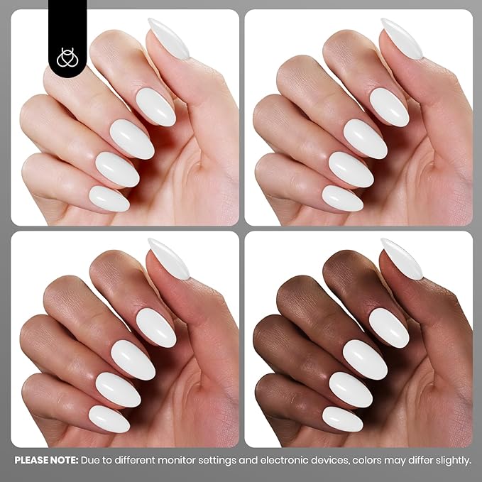 Beetles White Gel Polish - Hema-Free French Gel Nail Polish High Gloss Spring Colors Soak Off Pure White Rhythm Nail Polish Nail Art Manicure Salon White Color Bottle