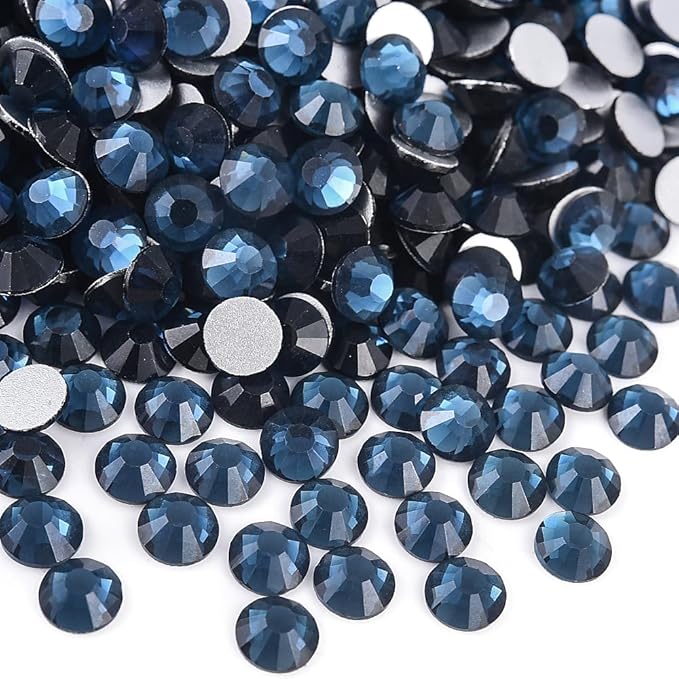 Blinginbox 1440 Pieces SS20/4.6-4.8mm Flat Back Crystal Rhinestones Round Gems for Nail Art,Montana
