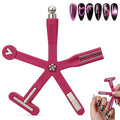 8 in 1 Cat Eye Magnet, Nail Magnets for Cat Eye Gel Polish, Cat Eye Tools for Nails with Steel Ball, Multifunctional Nail Magnet for Nail Salon Home DIY (Red)