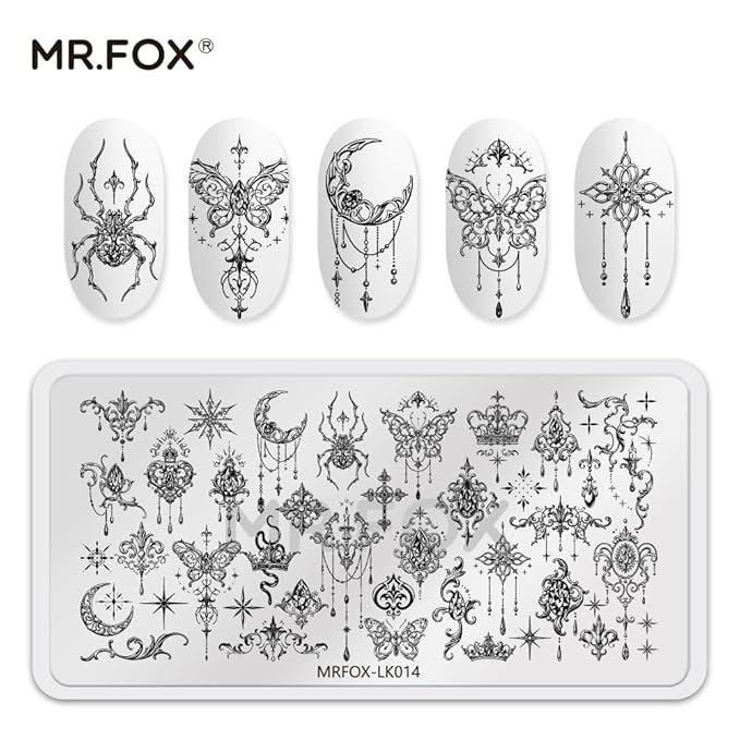 5 Pcs Nail Plates Stamping Set Starry Star Moon Esoteric Elements Nail Art DIY Stamping Template