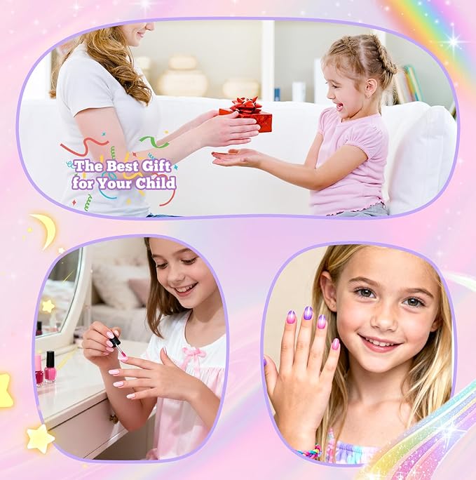 krofaue Short Kids Press on Nails - 260Pcs Clear Full Matte Soft Gel Almond Nail Tips DIY Nail Extension Gift for Children Girls with 13 Sizes (12-16 years old)
