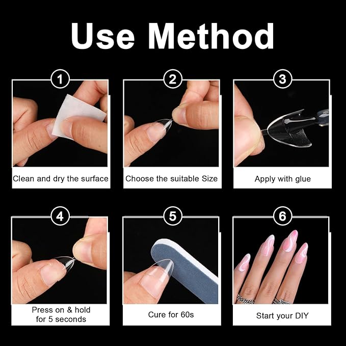 720 Pcs 3 Styles Extra Short Half Cover Almond - Small Square - French Square Tip for Nails Set,Soft Gel Acrylic Nail Tips Clear Pre-shape French Tip for Nail Extension 12 Sizes DIY Nail Salon 3 Boxes