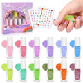 Kids Nail Polish, Non-Toxic Toddler Nail Polish Water-Based Peel-Off Quick Dry Low Odor 12 Candy Colors Mini Nail Kit for Girls