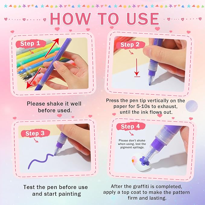 12 Colors Nail Art Pens Set, Nail Polish Pens for Nail Art Quick Drying 3D Acrylic Paint Markers for Painting Dotting Liner Pen Nail Salon DIY Design Kit 0.7mm