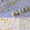 Magrace Nail Stickers for Spring 4 Sheets 5D Self-Adhesive Nail Art Decals for Women Flower Stickers Decoration