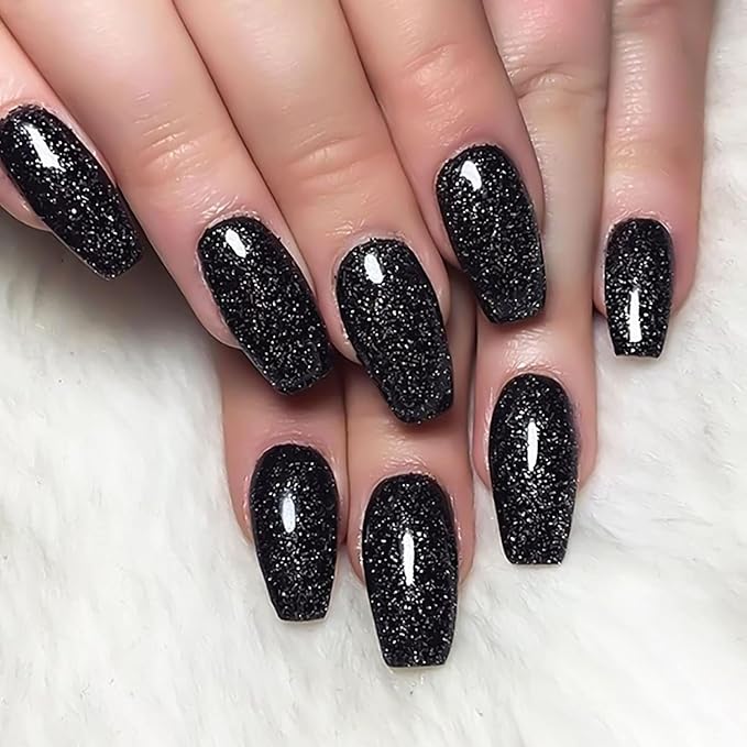 WOKOTO 20 Sheets Glitter Solid Nail Stickers, Full Nail Wraps Sparkly Glitter Powder Design, Gel Nail Strips Mixed Color Nail Polish Stickers Strips for Women & Girls, Easy Application, Salon Quality