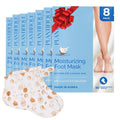 PLANTIFIQUE Korean Foot Mask with Shea Butter 8 Pairs box for Dry & Cracked Feet | Hydrating Socks for Soft Heels | Intense Moisturizing and Repairing Dry Rough Skin | Foot Spa | Happy Feet Mask