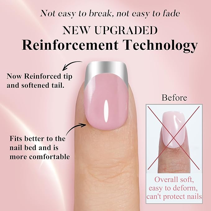 Press on Nails Short 5 Styles, Jofay Fashion 160Pcs Salon-Like Fake Nails with Chrome/Rainbow Laser/Chasing Light Cat Eye Designs, Acrylic French Tip Press on Nails Glue on Nails
