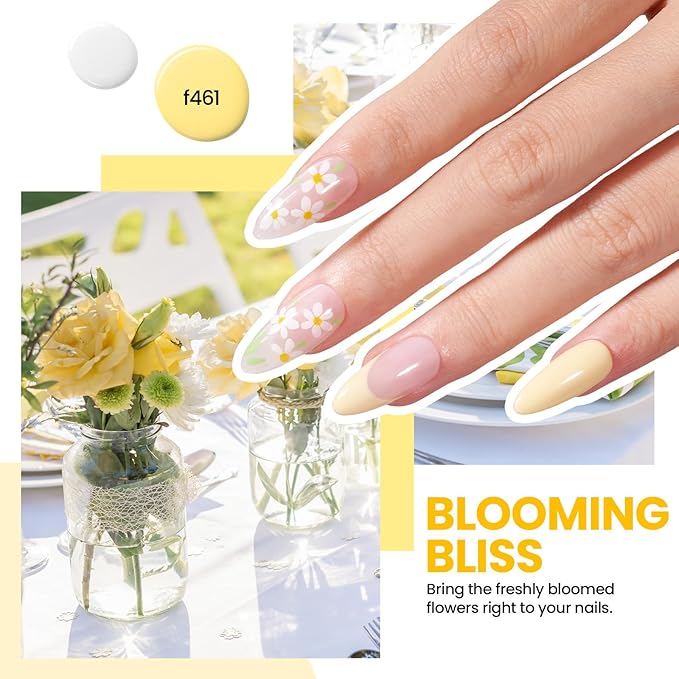 Beetles Gel Nail Polish Kit with U V Light: 19 Pcs Garden Party Pastel 8 Colors Soak Off Gel Nail Set with Base and Top Coat, Sticker accessories All in One Manicure Party Favors