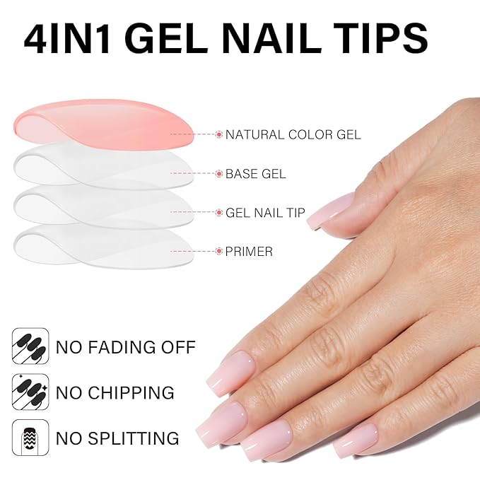 AILLSA RealFit Nude Pink Press On Nails Short Coffin - Long Lasting Pre-Shaped Natural False Nails, Fake Nails Extensions for Salon Home DIY Gifts 150 PCS