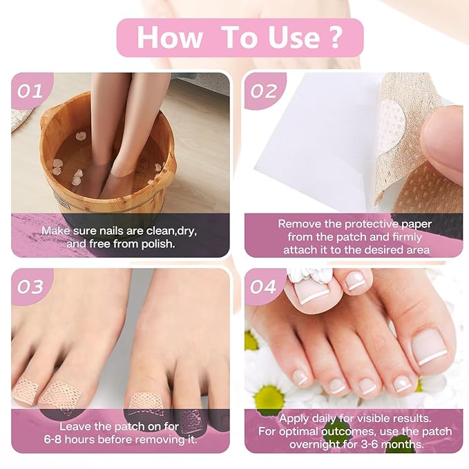 Nail Patches - Toenail Care for Toenail Fingernails - 8-Hour Nightime Nail Renewal - 60 PCS