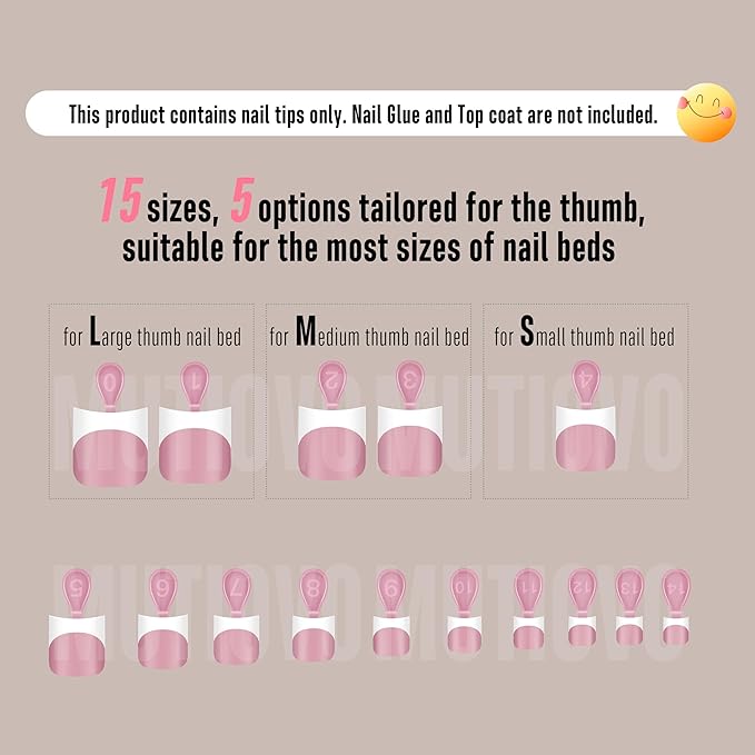 Short Toe Nail Tips White French Tip BERRY PINK Press on with Moon Curve,Soft Gel False Nail Kit,Thick Sharp Square Toenail Extension,Need Builder Gel Top Coat,No Glue Included x15 Sizes 240 pcs