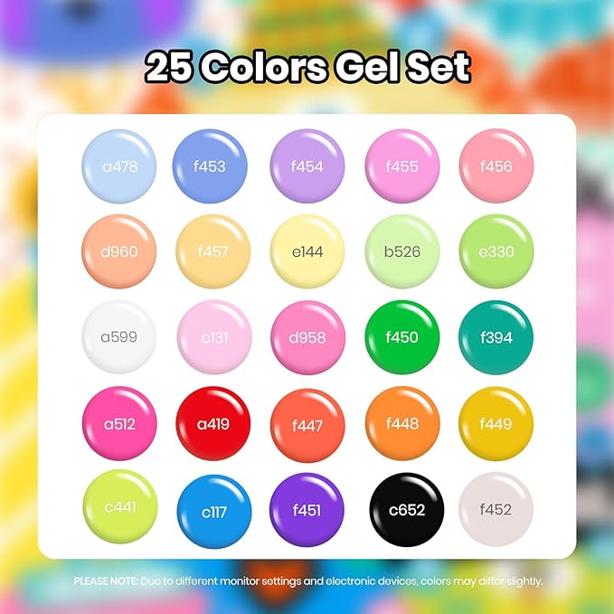 Beetles Pastel Gel Polish Set - Doodle Dreams Collection, Green Blue Pastel Purple 25 Spring Colors Easter Gel Polish with Base Glossy Matte Top Coat UV LED Soak Of Gifts for Women Girls